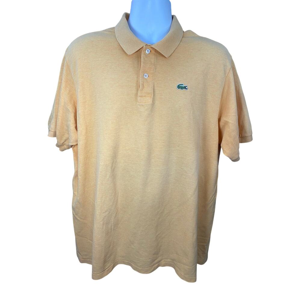LACOSTE Polo Shirt Mens Short Sleeve Regular Fit Golf Size 9 2XL Salmon Orange